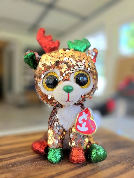 Ty Other - Ty Beanie Boo Flippables Sequin Reindeer Plush TEAGAN December 16th